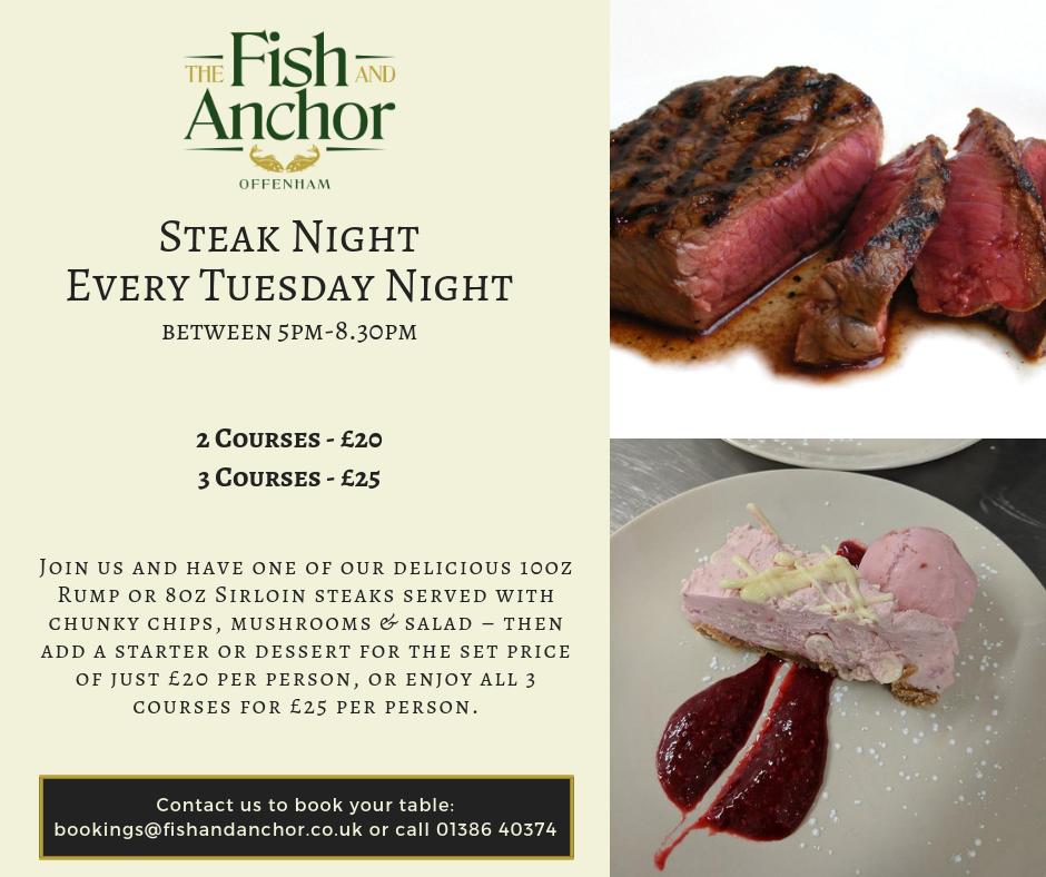 Menu at The Fish and Anchor Inn pub & bar, Evesham