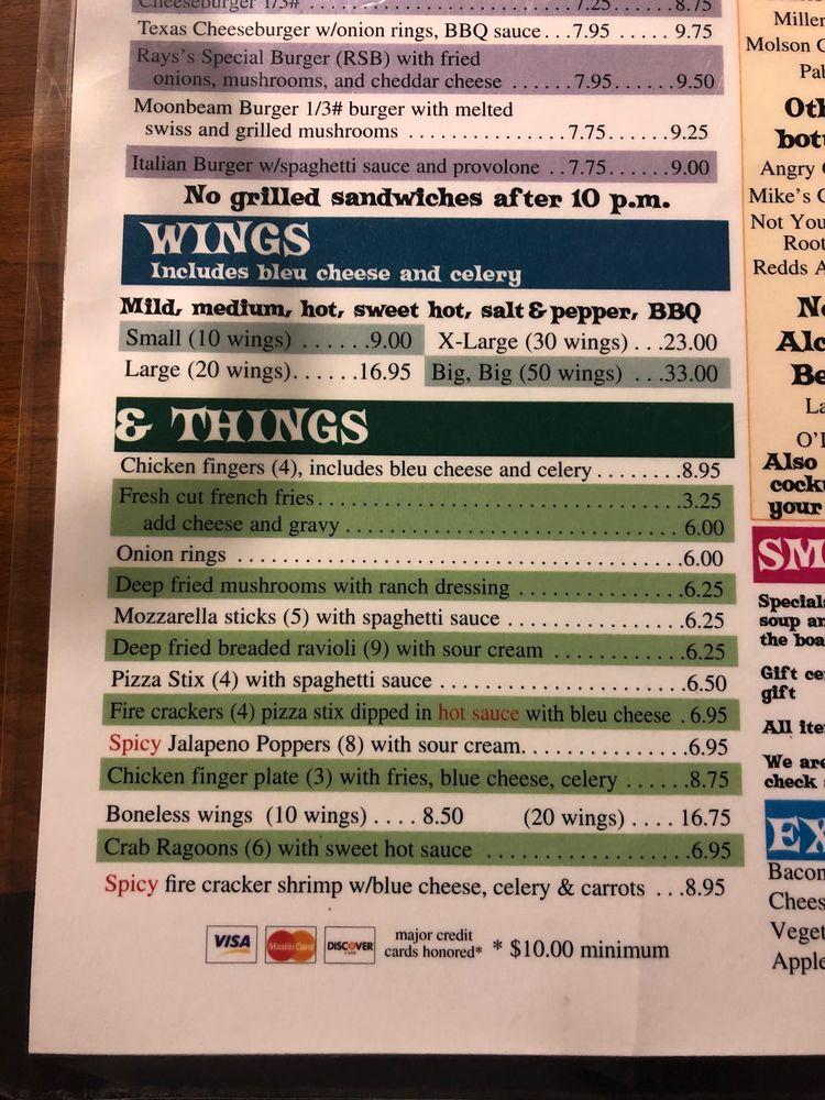 Menu at Ray's Diner and Tavern restaurant, Ransomville