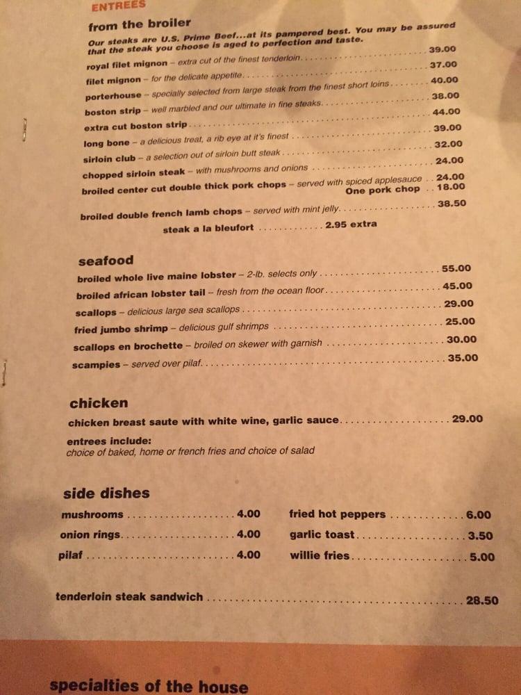 Menu at Diamond Grille steakhouse, Akron, 77 W Market St
