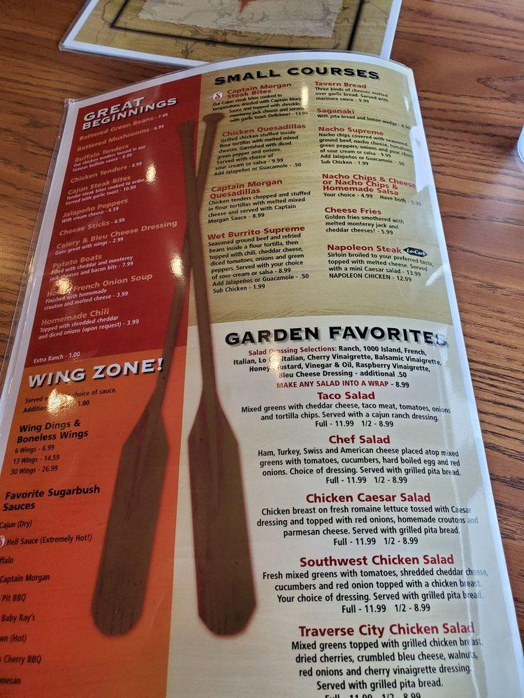 Carta del pub y bar Sugarbush Tavern, Eastpointe