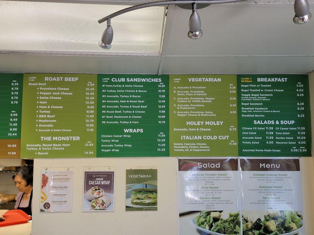 Carta del restaurante Sandwich King, Irvine