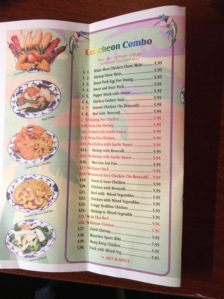 Menu at Southern China restaurant, Concord, 591 Warren Coleman Blvd