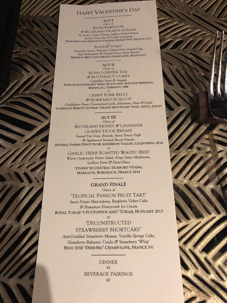 Menu at Stage Restaurant, Honolulu, Kapiolani Blvd