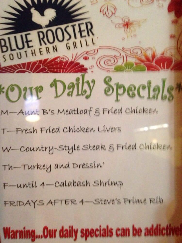 Menu at Blue Rooster Southern Grill restaurant, Lake Junaluska
