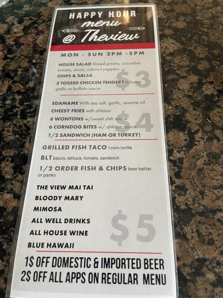 Menu at The View Restaurant Bar & Grill, KailuaKona