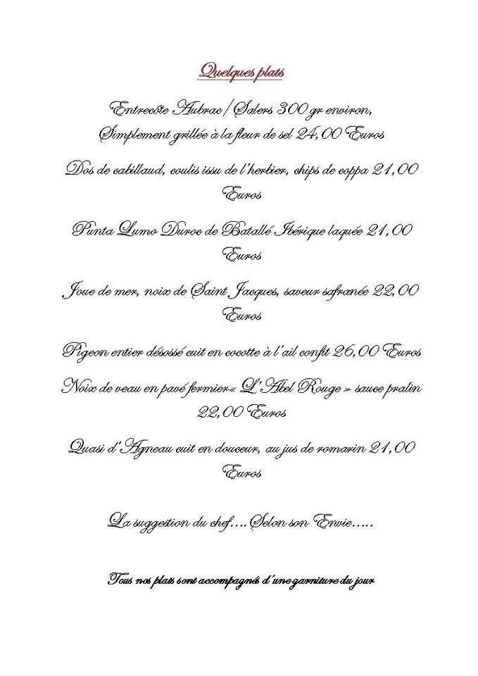 Menu at L'Envie restaurant, Agde