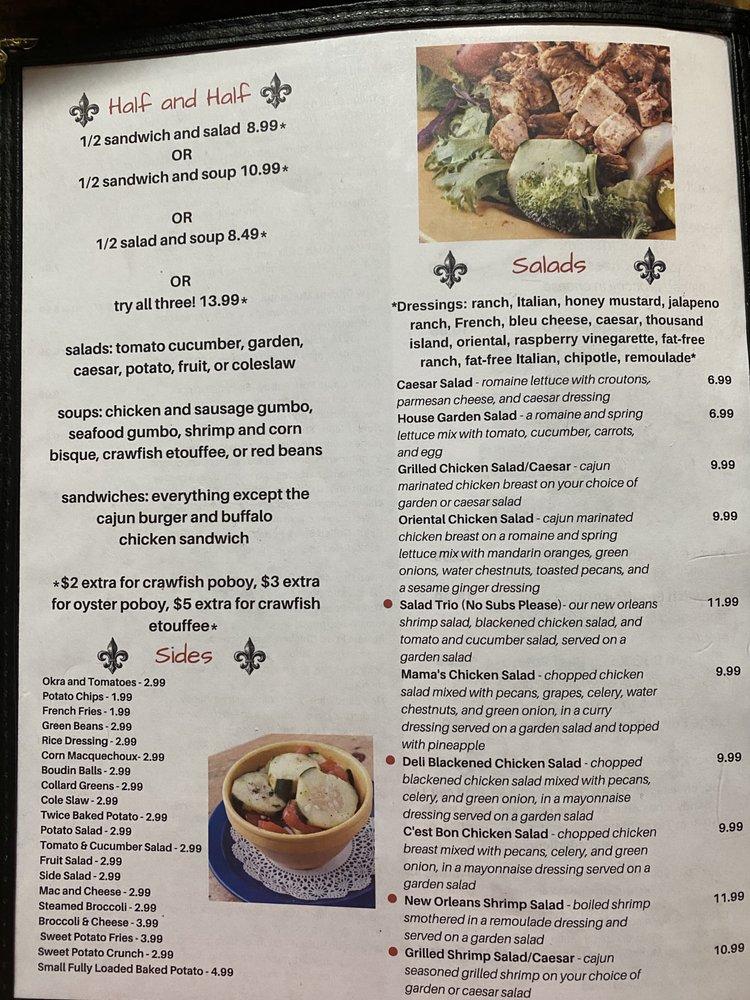 Menu at Abe's Cajun Market restaurant, Houston