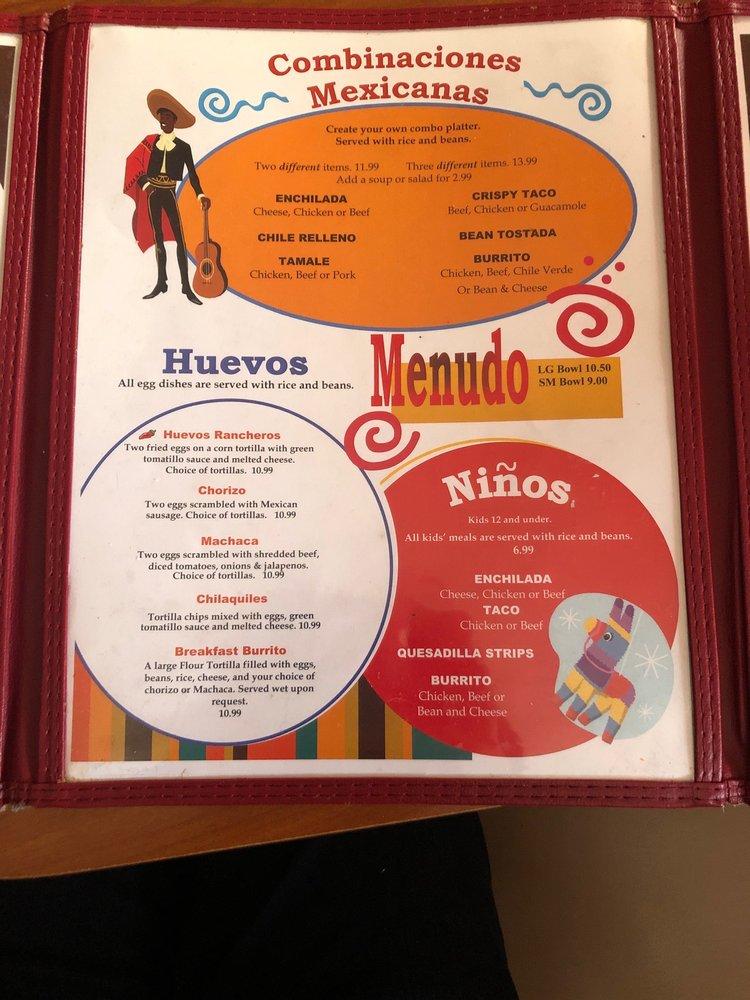 Menu at Mi Casa Restaurant, Morro Bay
