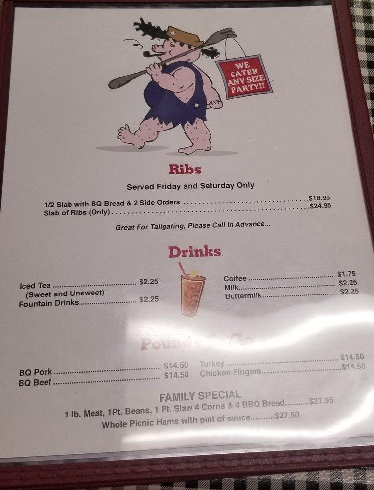 Menu At Pruett's Bar-B-Q, Gadsden