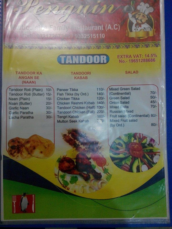 Penguin Restaurant Basirhat menu
