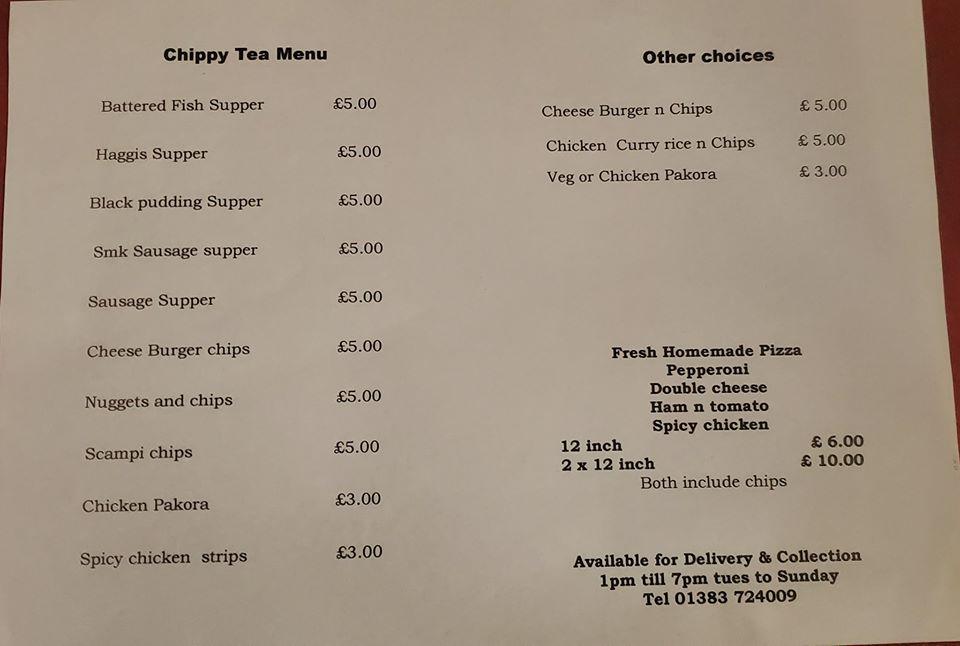 Menu at The Glen Tavern pub & bar, Dunfermline, 110-112 Pittencrieff St