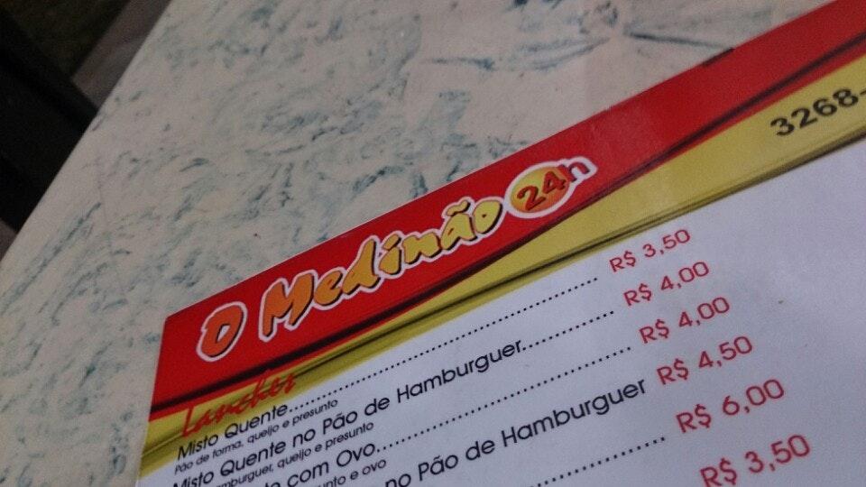 Menu at O Medinão Porto Seguro cafe, Porto Seguro