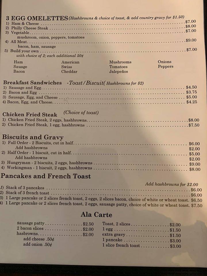 Menu at The Open Road Bar & Grill, Irwin