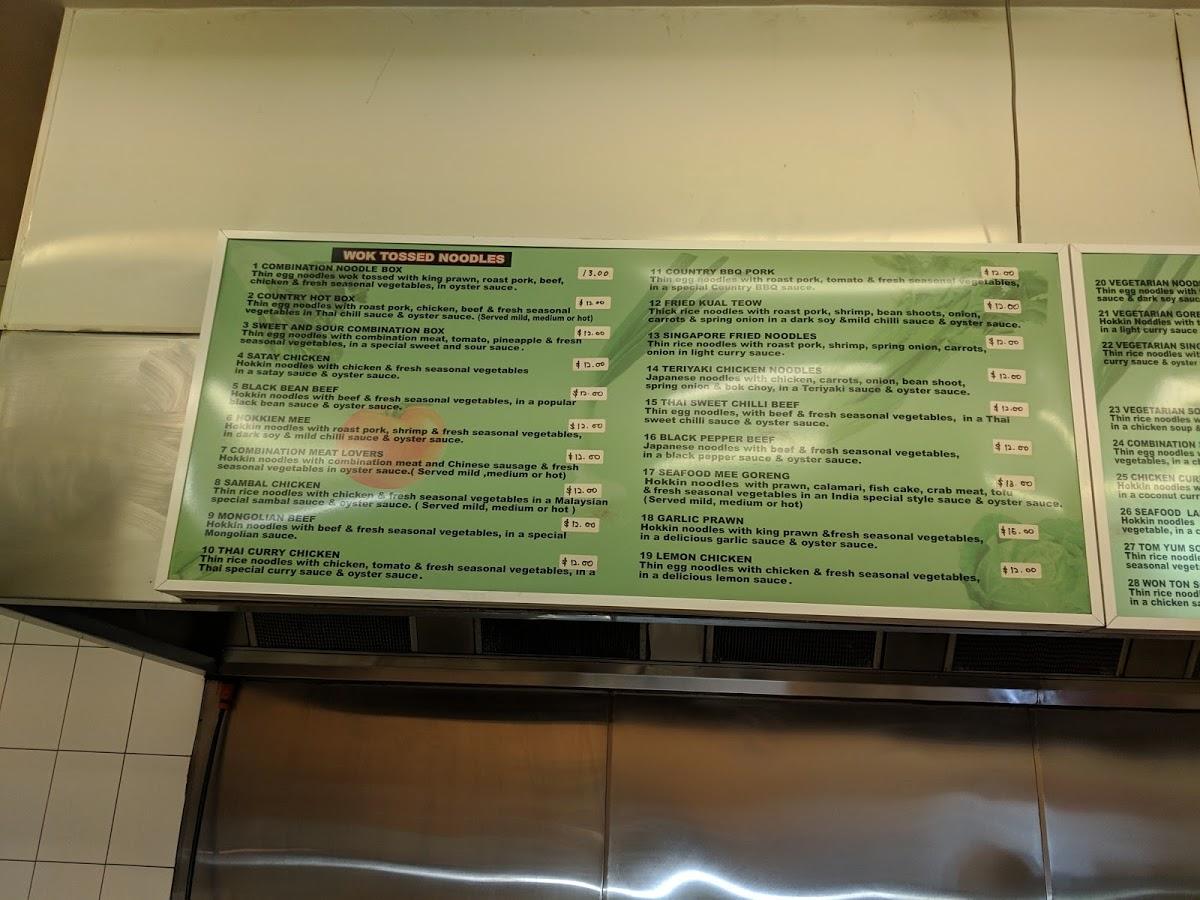 Menu at Country Noodles fast food, Dapto