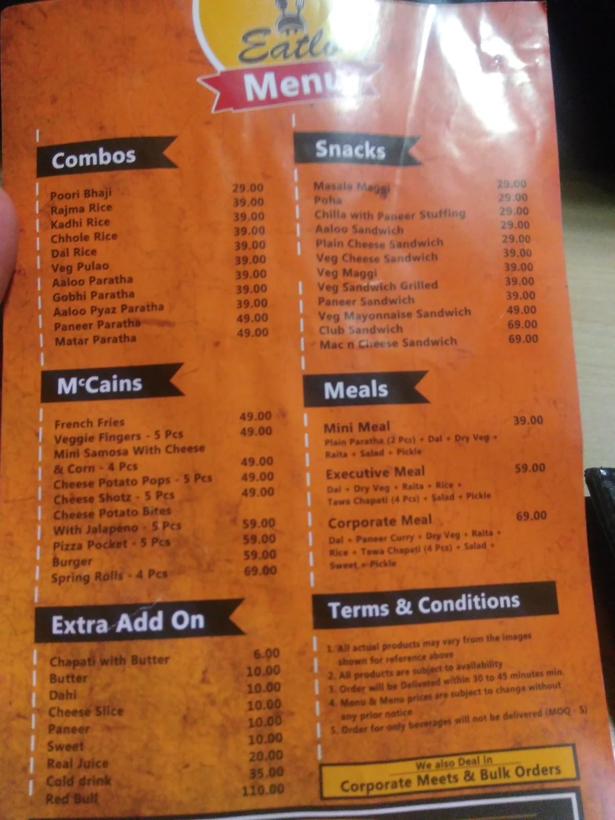 Eatlo menu
