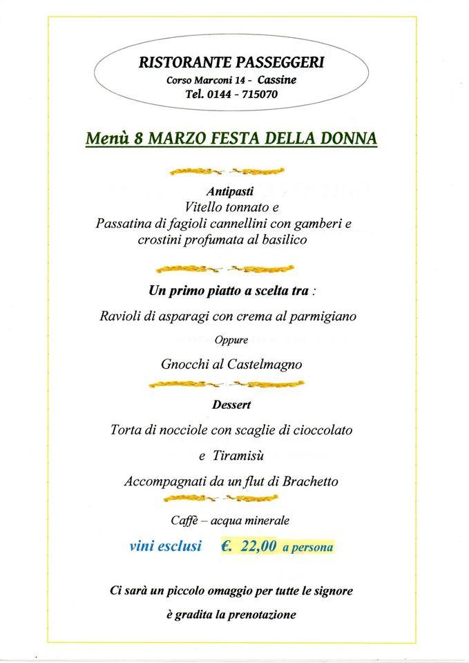 Menu di Ristorante Pizzeria B & B Passeggeri ampio dehor estivo 