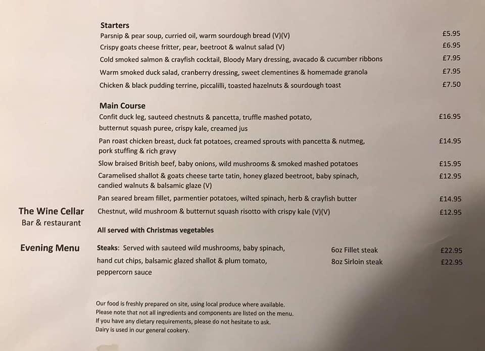 Menu at The Wine Cellar pub & bar, Norwich