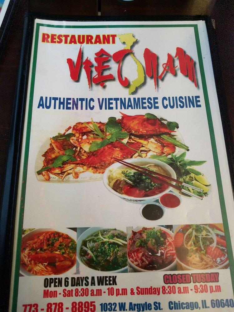 Menu At Nha Hang Viet Nam Restaurant Chicago