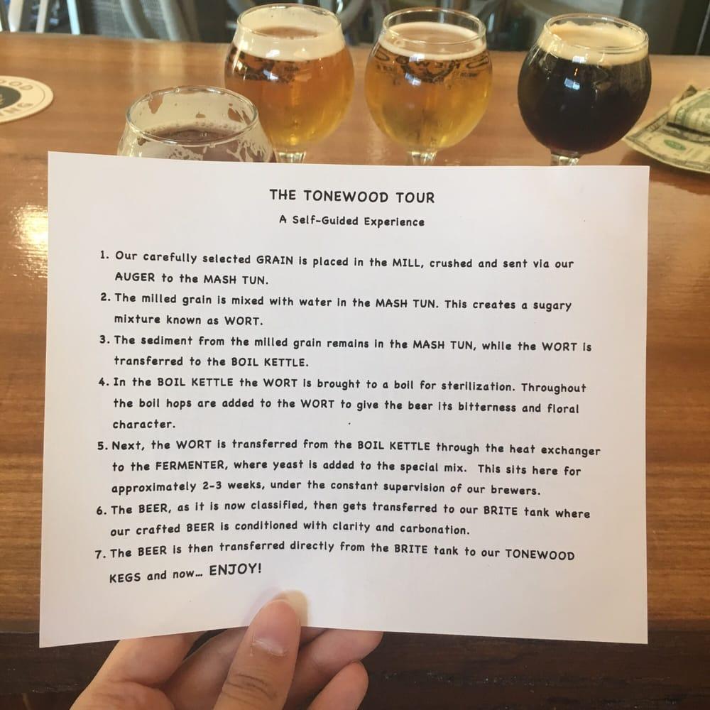 Menu at Tonewood Brewing restaurant, Oaklyn