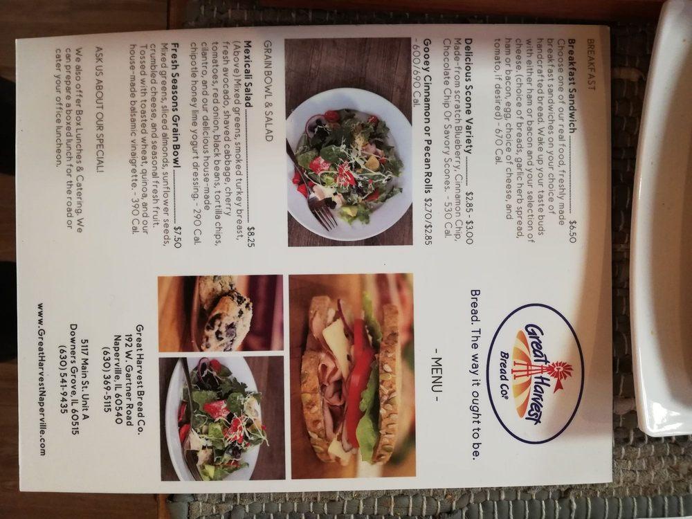 Great harvest bread company menu
