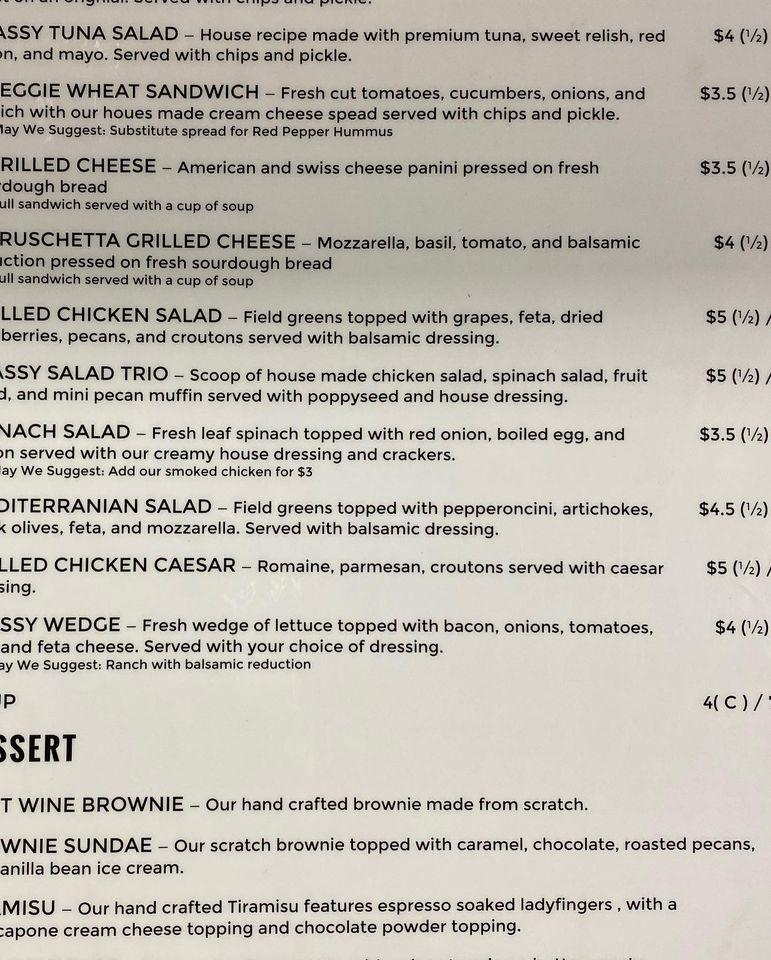 Menu at Klassy Glass Wine Bar, Waco