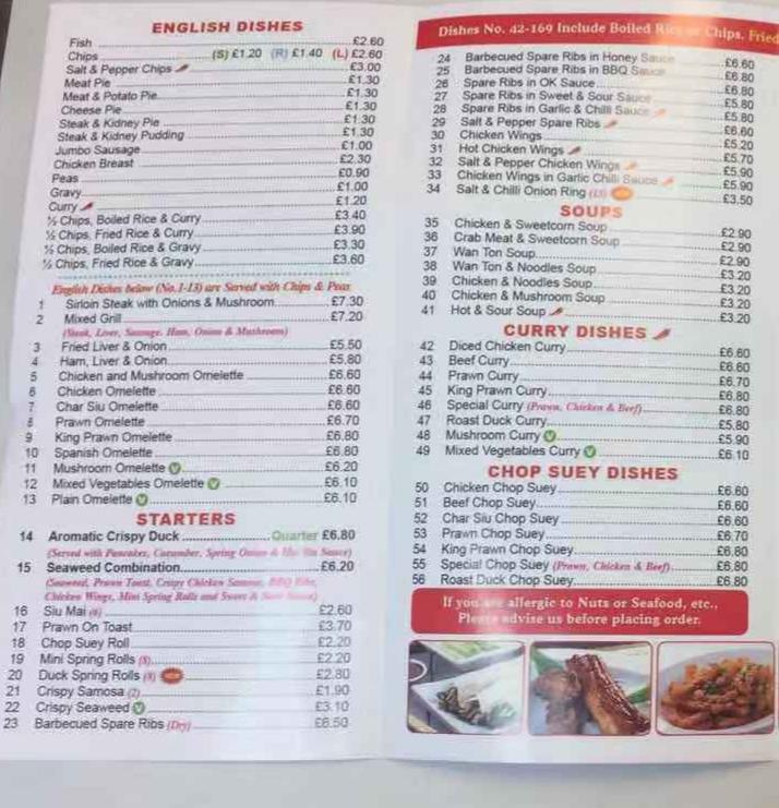 Menu at Tung Sing Fish & Chips fast food, Bolton