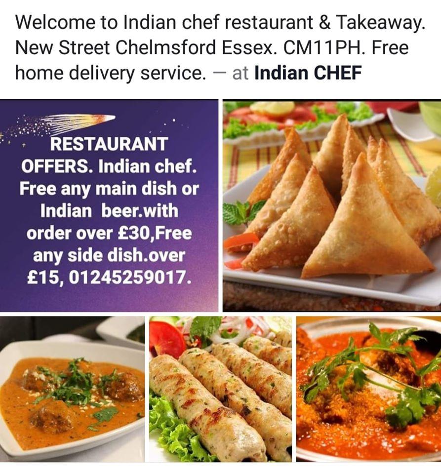 Menu At Indian Chef Restaurant, Chelmsford