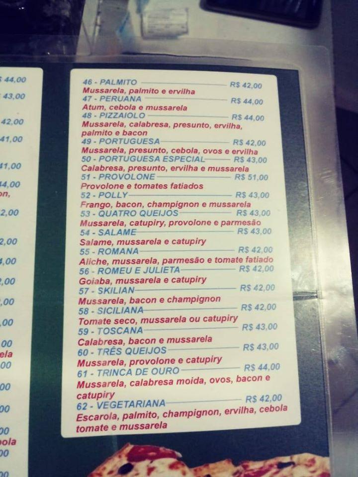 Pizzaria Cally cardápio