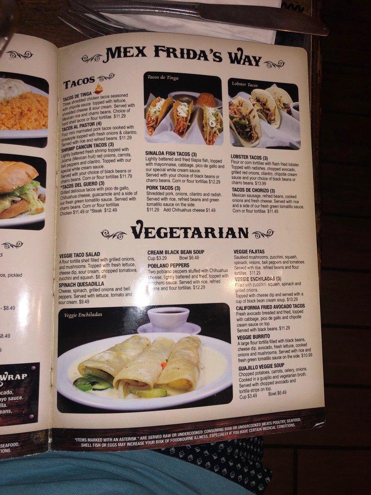 Menu at Frida's Mexican Restaurant, Lawrenceville, 706 Grayson Hwy 206