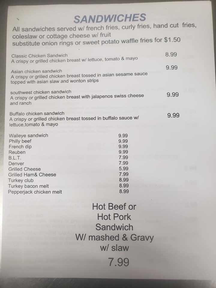 Menu at Jackpine Family Diner restaurant, Littlefork