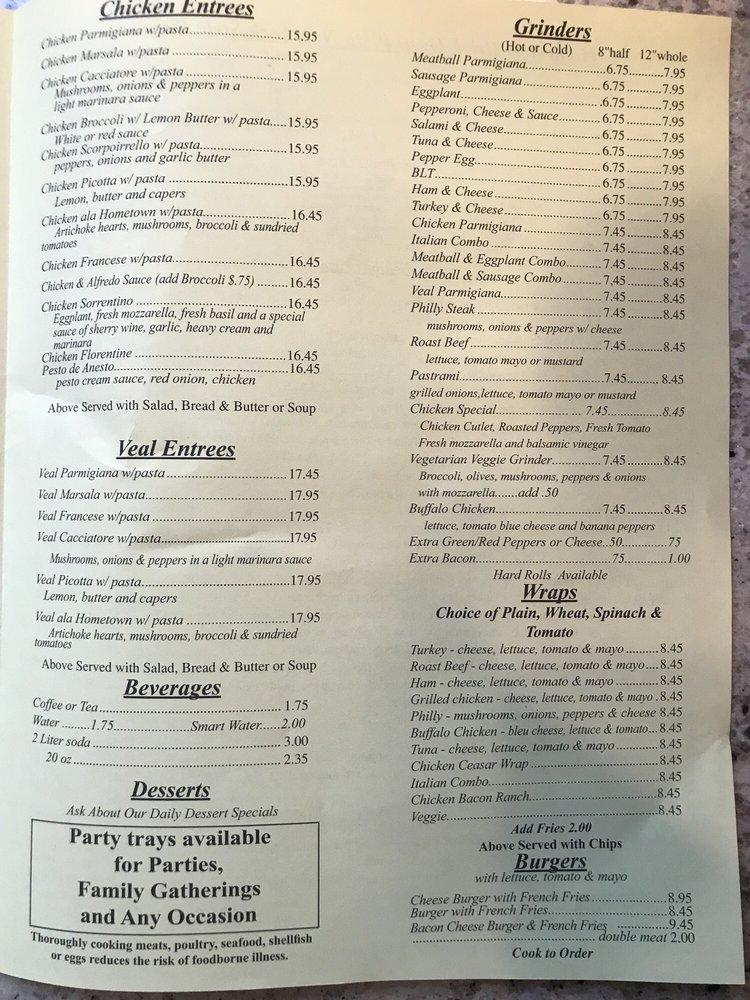 Menu at Hometown Pizza of Southbury pizzeria, Southbury