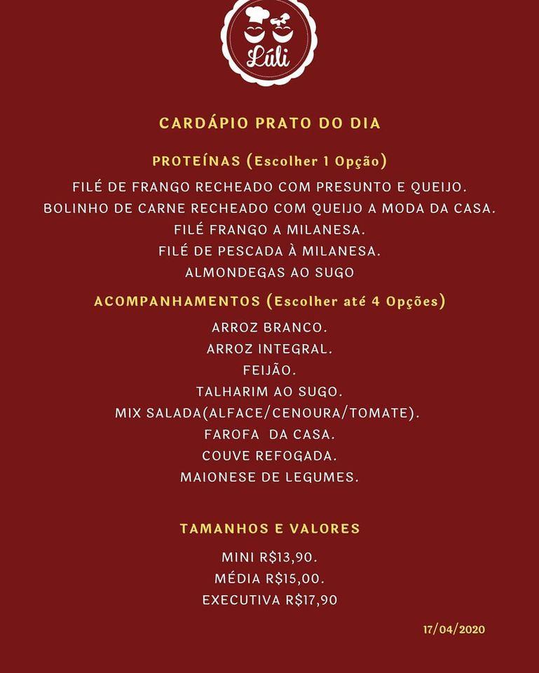 Menu at Luli Padaria Caseira, Itapira