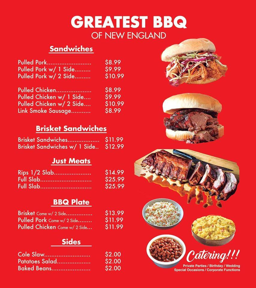 Menu at Greatest BBQ of New England, Nashua