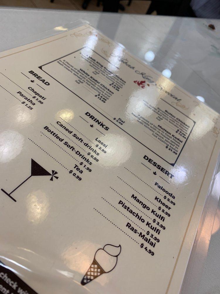 Menu at Kabab King Grill Devon Fine Dinning restaurant, Chicago