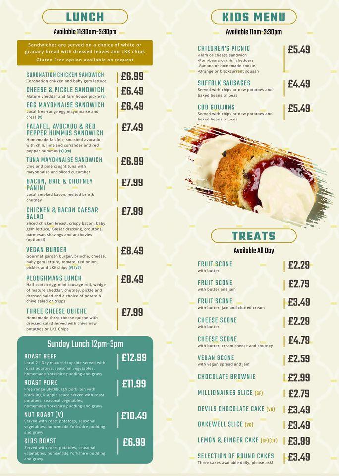 Menu at Lime Kiln pub & bar, United Kingdom