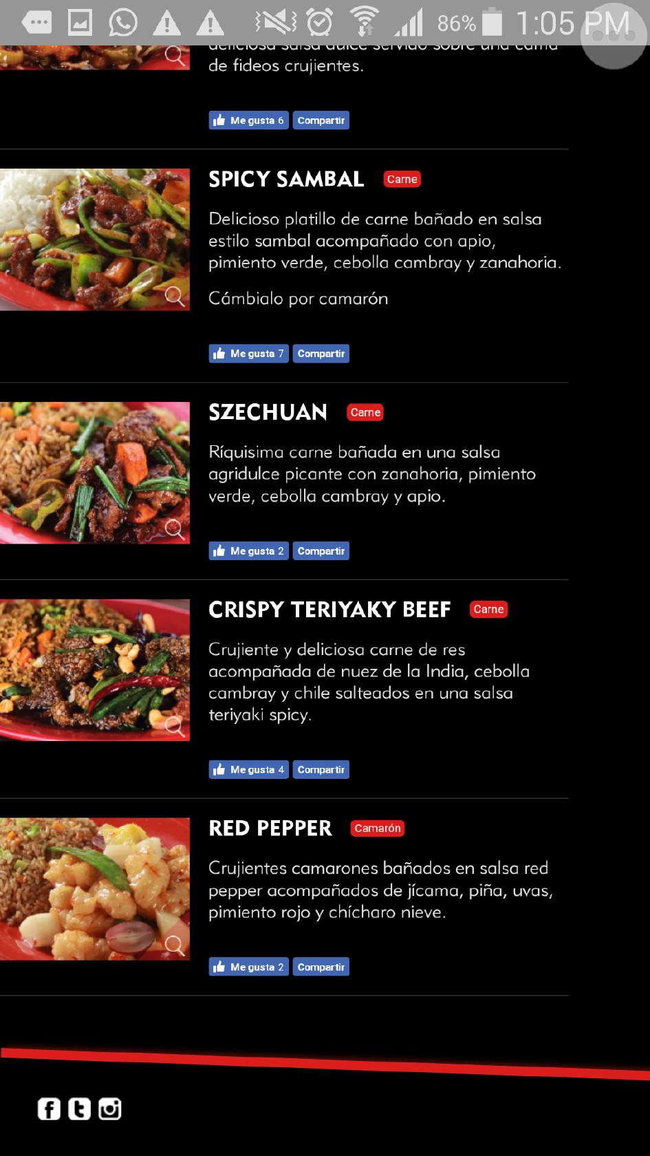 Carta del restaurante Oriental Wok Reynosa, Reynosa, Blvd. Miguel