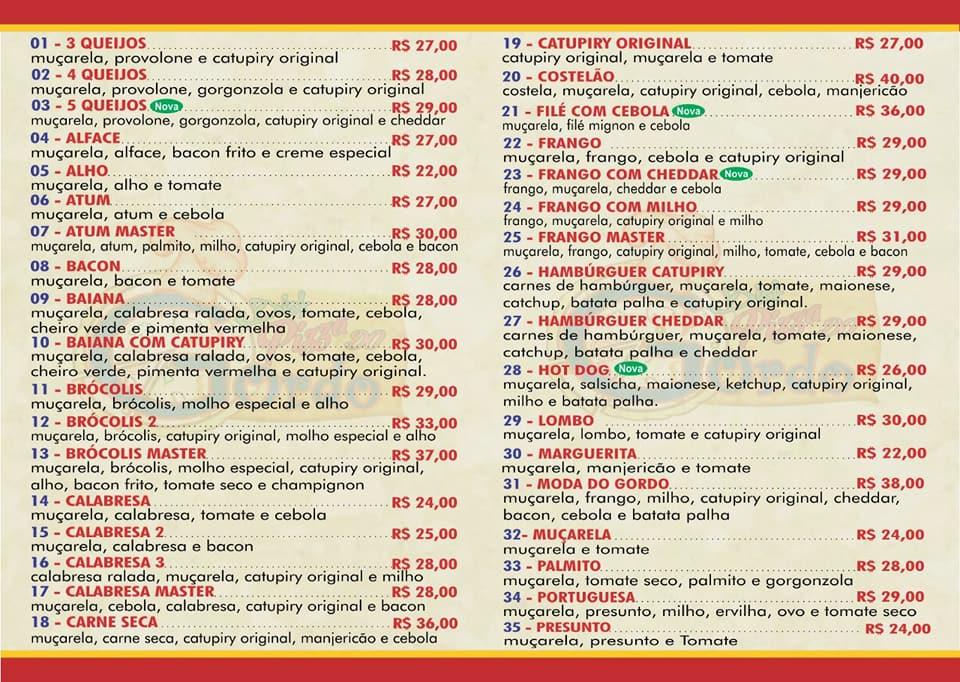 Menu at Disk Pizza do Gordo pizzeria, Barra Bonita