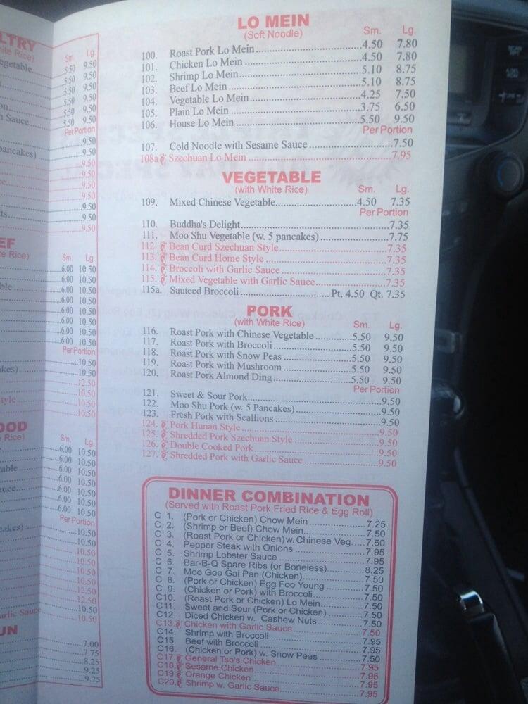 Menu at Great Wall Restaurant, North Haven