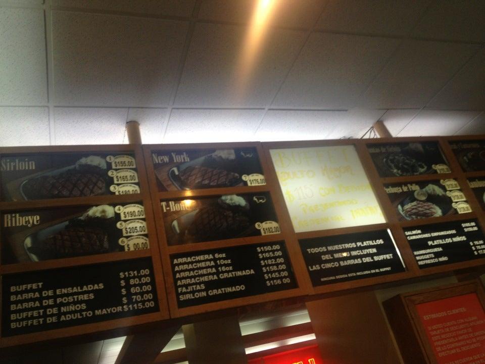 Carta del restaurante Sirloin Stockade, Ciudad del México, Rio del la