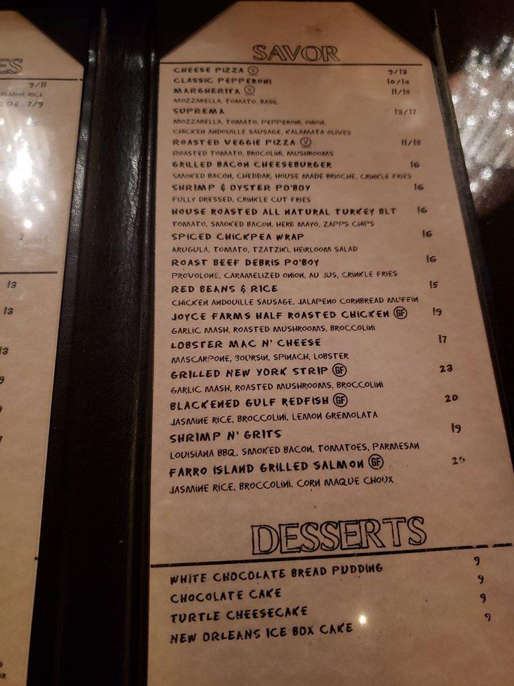 Menu at 55 Fahrenheit pub & bar, New Orleans, 555 Canal St