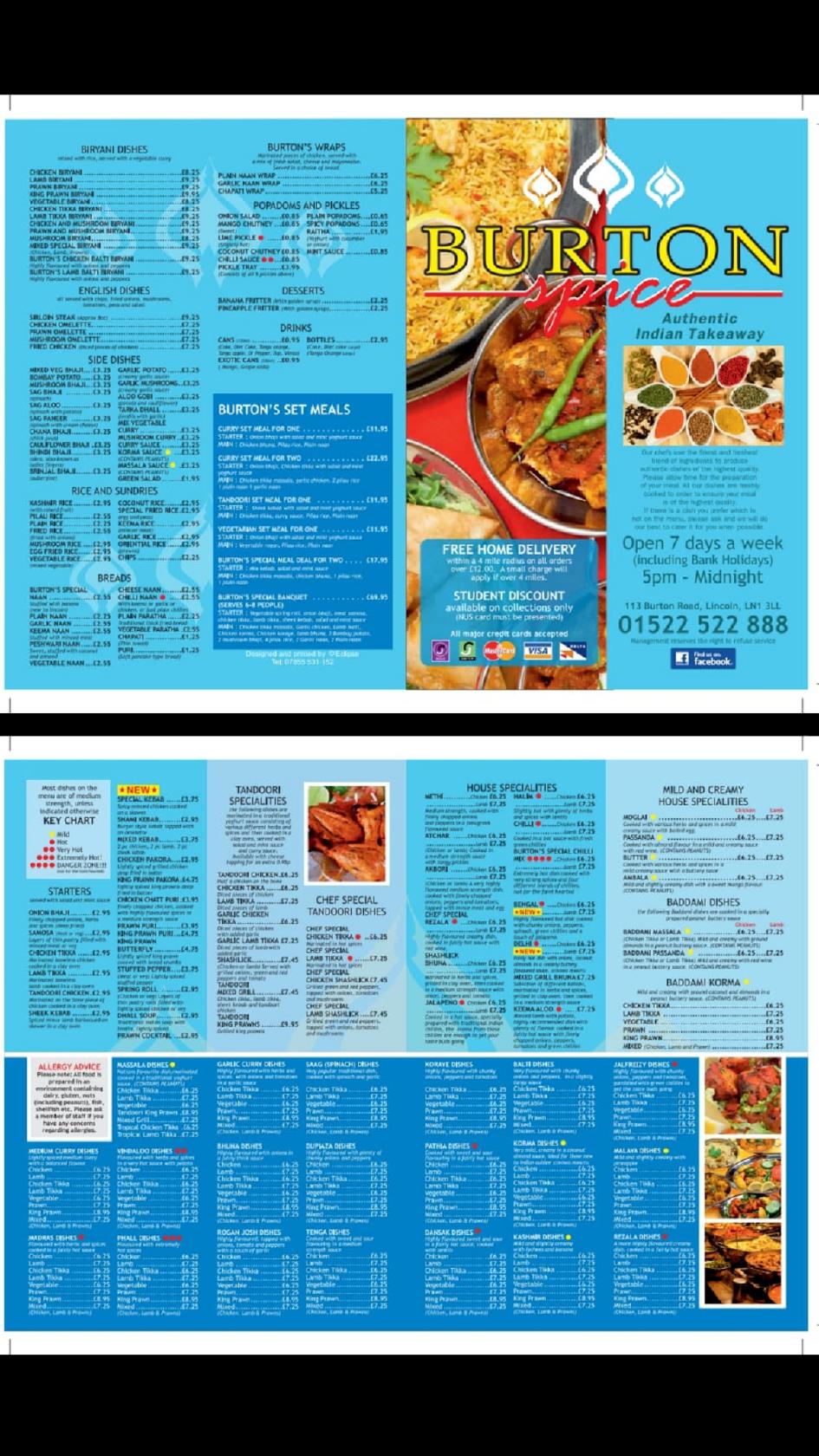 Burton Spice in Lincoln Restaurant menu and reviews