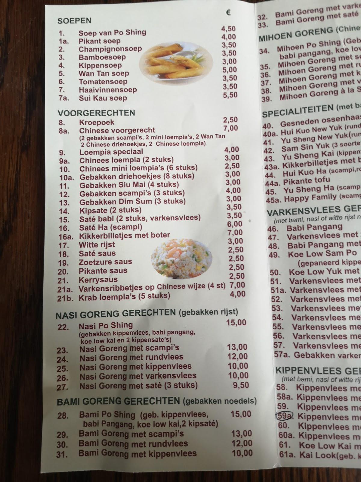 Menu At Po Shing Borgloon   Rbf1 Po Shing Menu 