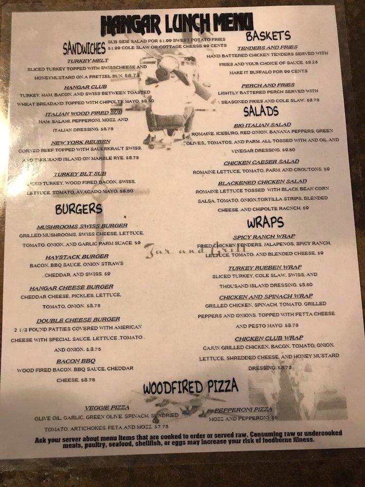 Menu at The Hangar pub & bar, Kalamazoo, W Main St