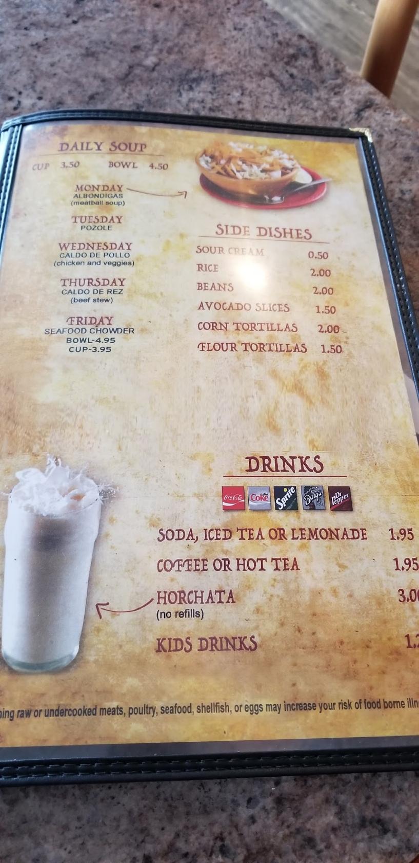 Menu at ANITA’S SABOR LATINO RESTAURANT, Selah