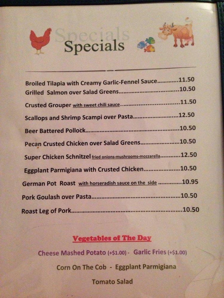 Menu at Erwin's Country Kitchen restaurant, FeastervilleTrevose