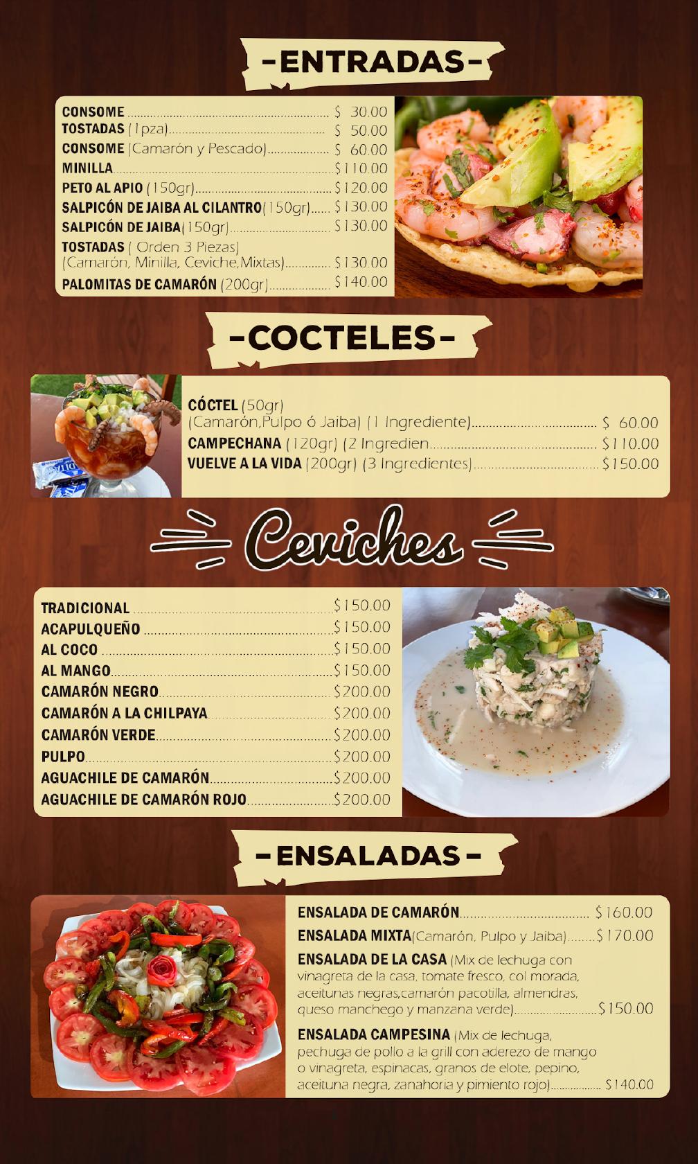 Menu at La Resolana Veracruz restaurant, Veracruz