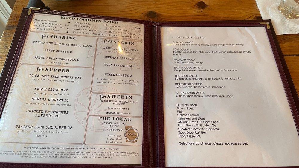 the local kitchen and bar tifton ga menu