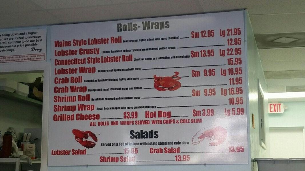 Menu at Doug's Seafood restaurant, Bonita Springs