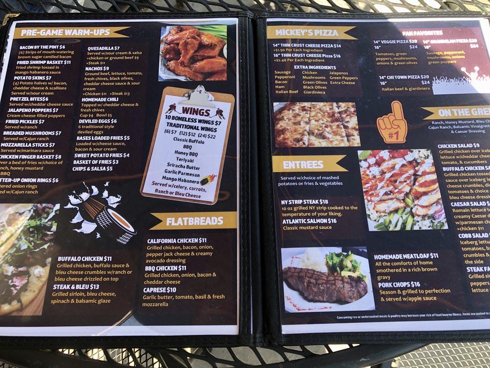 Menu at Mickey's Sports Bar & Grill, Streamwood
