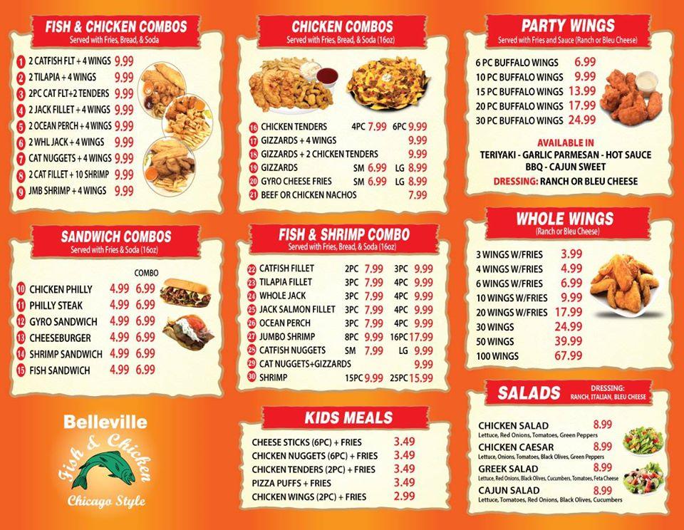 Menu at Belleville Fish & Chicken restaurant, Belleville, 3 Wade Square